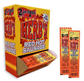 Herb's Red Hot Sausage packaging highlights bold flavor for quick meals.