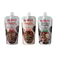 Herdez Ancho & Pasilla Pepper Paste squeeze for mild depth.