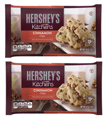 Hershey's cinnamon baking chips two-pack, front view for baking and gifting.