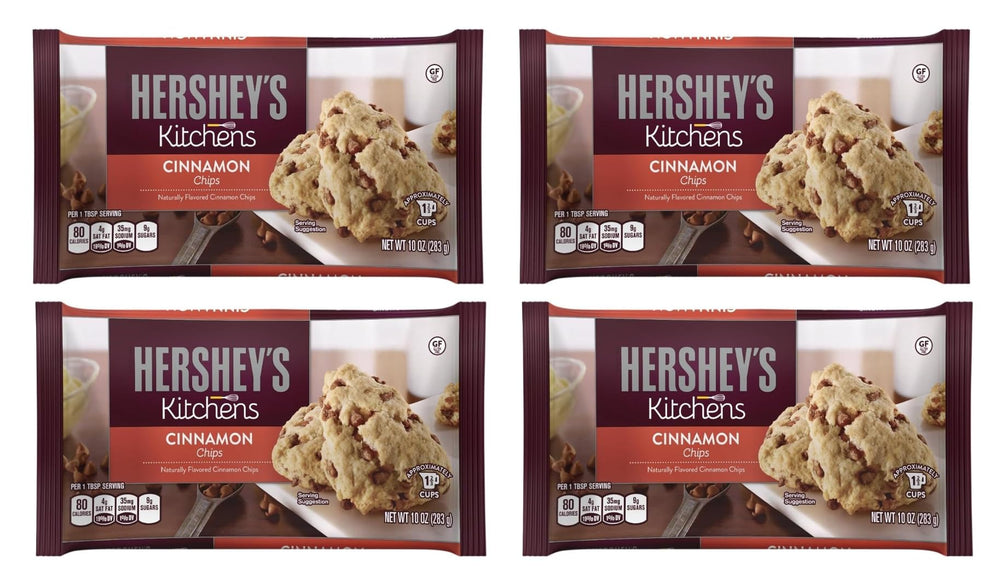Hersheys Cinnamon Baking Chips package front — pantry staple for baking.