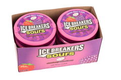 Portable eight-pack of Ice Breakers Sours ready for backpack, desk, or car for quick refreshment