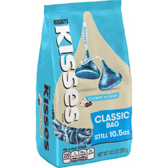 Hershey's Kisses Cookies 'n' Creme candy in a 10.5 oz pouch, ideal for sharing.