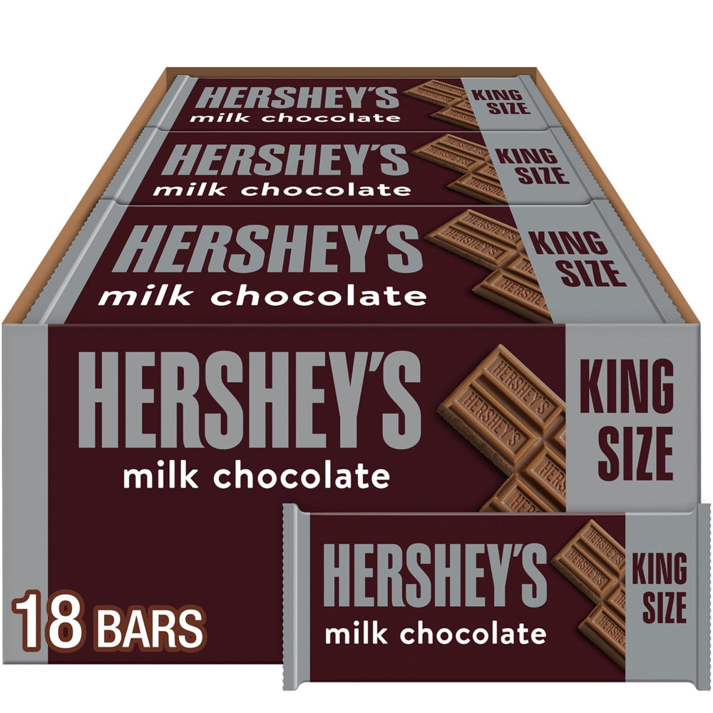 HERSHEY'S Milk Chocolate King Size bulk box ready for sharing at parties.