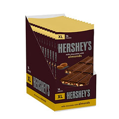 HERSHEY'S Milk Chocolate with Almonds XL bar display highlighting bulk options.