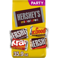 HERSHEY'S Miniatures assorted chocolate bag; perfect for sharing.