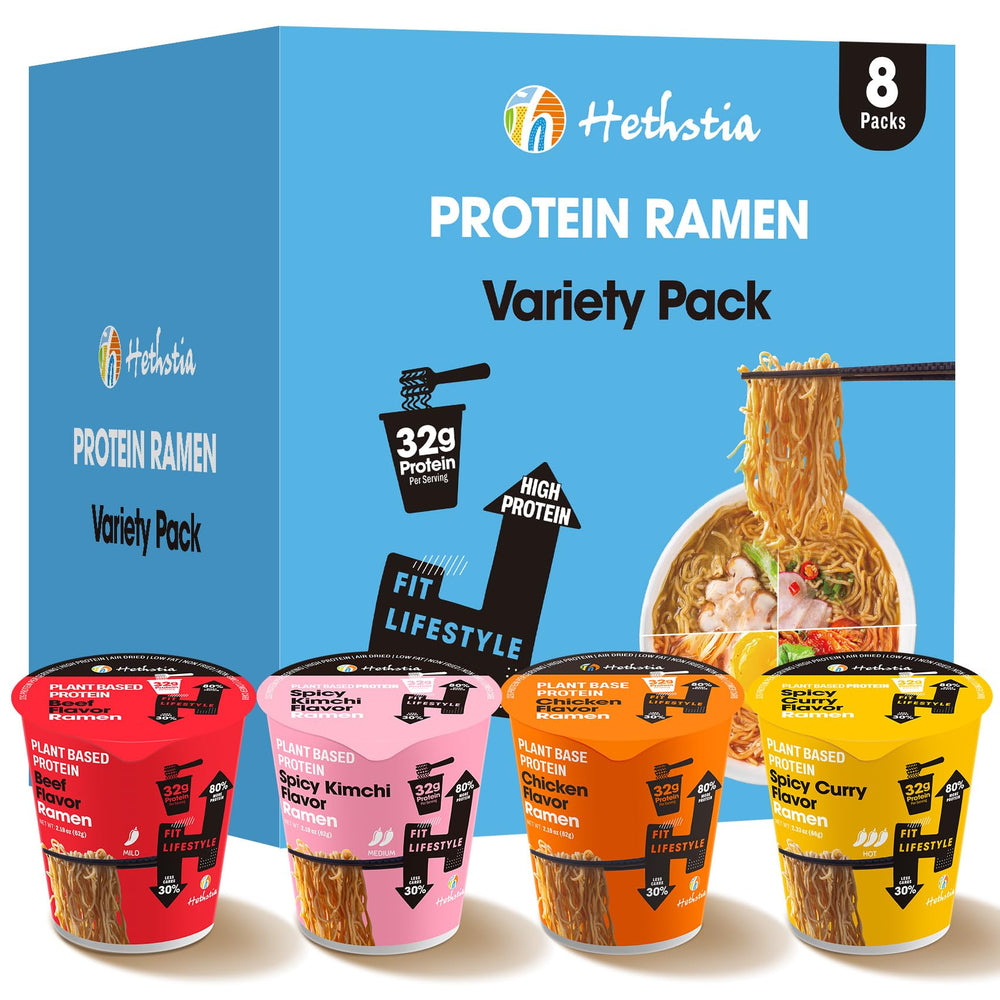 Hethstia high protein ramen chicken cup offers a protein-packed quick meal.