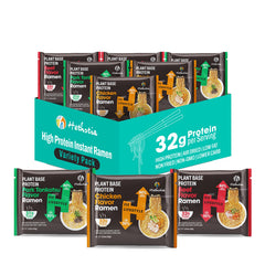 Hethstia High-Protein Ramen variety pack front view, protein-packed meal option.