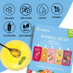 Hethstia Konjac Jelly Peach pouch ideal light, low-calorie treat.