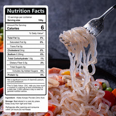 Hethstia konjac noodles raw close-up with translucent strands