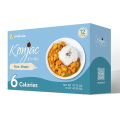 Hethstia Konjac Rice 12-pack box front, a convenient low-carb meal option.