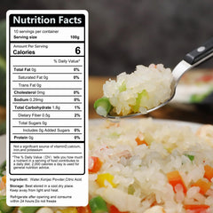 Hethstia Shirataki Rice texture closeup, holds sauces without mush.