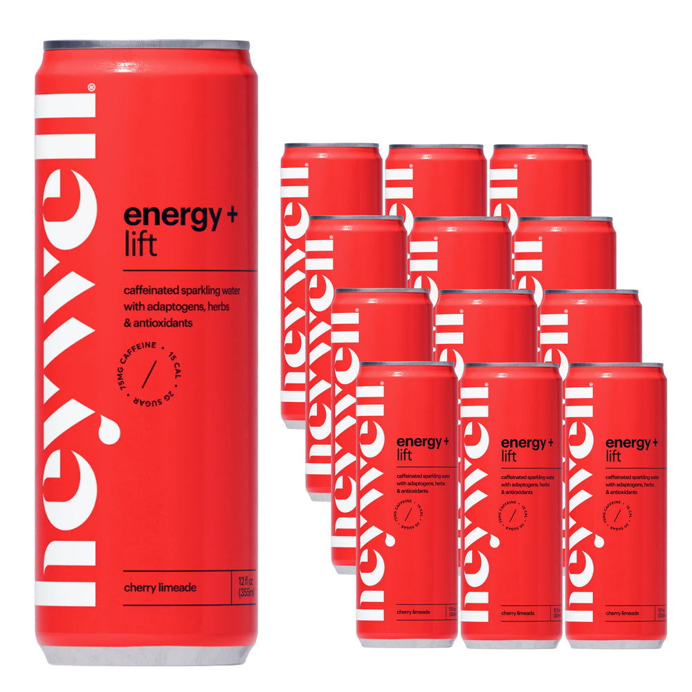Heywell Sparkling Cherry Limeade bottle with energy lift for busy days