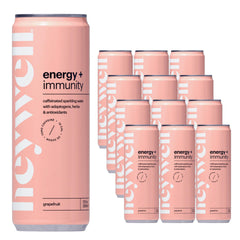 Heywell grapefruit bottle showing refreshing, adaptogen‑powered energy.