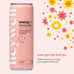 Heywell grapefruit close‑up ingredients highlight organic adaptogens.