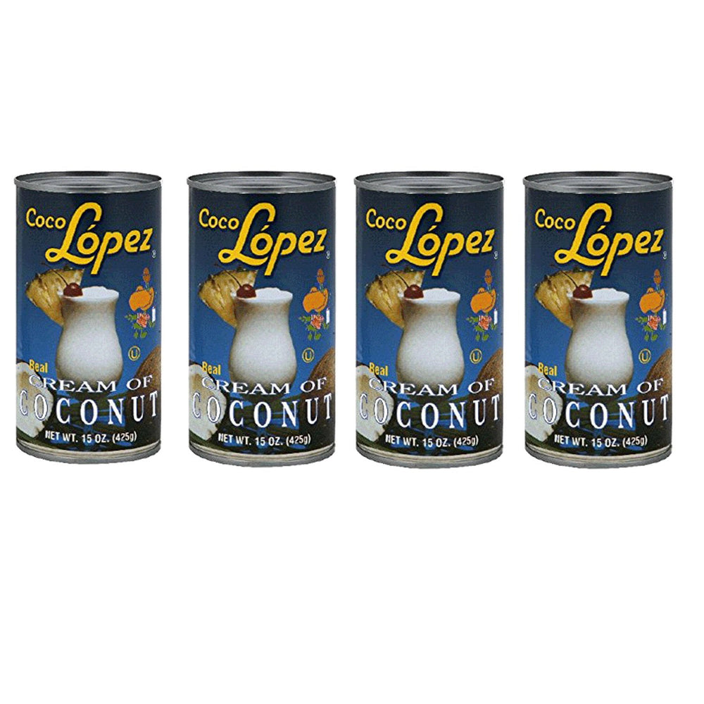 Heywood cream of coconut Coco Lopez set of four cans for cocktails and desserts.
