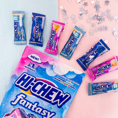 Hi-CHEW Fantasy Mix Blue Hawaii pack; tropical flavors ideal for a quick cheerful bite.