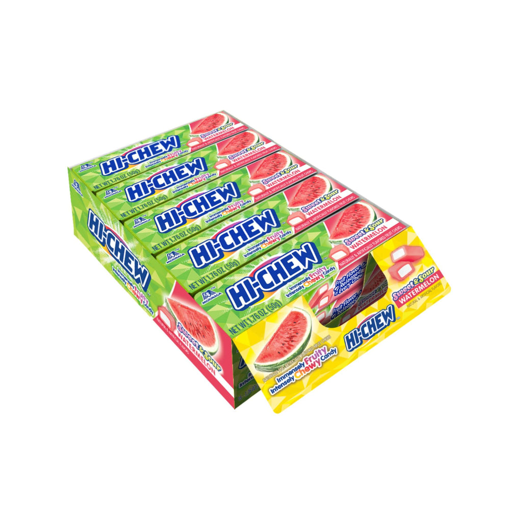 HI-CHEW Watermelon Sticks front pack showing juicy summer flavor