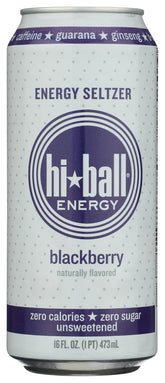 Hiball Energy Blackberry bottle pour highlights crisp flavor and convenient energy boost.