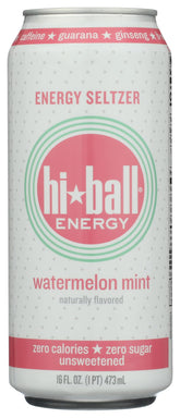 Hiball Energy Watermelon Mint bottle, crisp refreshing flavor for on-the-go energy