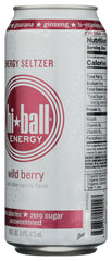 Hiball Wild Berry liquid in a glass with ice offers a crisp unsweetened lift