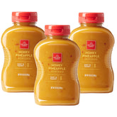 Hickory Farms Honey Pineapple Mustard jar on board ready for tasting and pairing