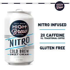 Close-up of Nitro Sweet Cream foam on High Brew coffee