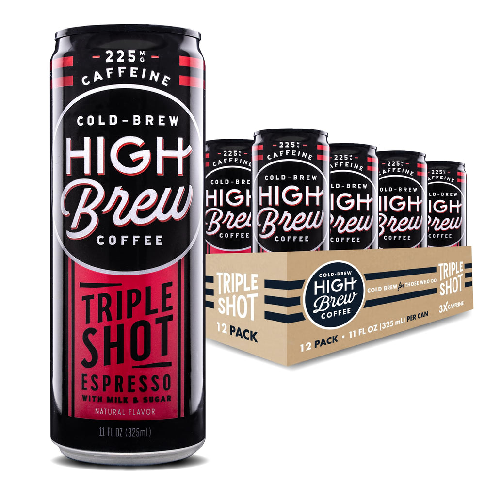 High Brew Triple Shot Espresso can seen ready for an active morning, bold energy boost.