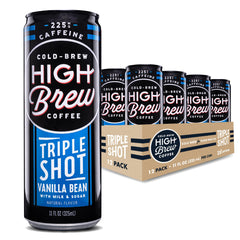 High Brew Triple Shot Vanilla Bean bottle with bold aroma for an energizing morning