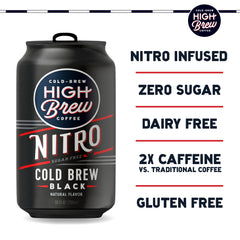 High Brew Nitro Black 12-pack cans for convenient daily energy.