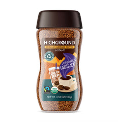 Highground Organic Instant Regular Coffee jar front for on-the-go freshness