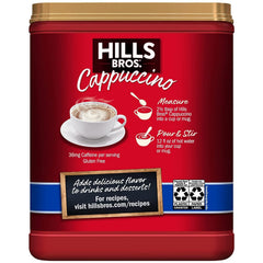 Hills Bros cappuccino French Vanilla ice-blend beverage ready for a cold treat