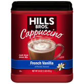 Hills Bros Cappuccino Mix cup with froth for café-style mornings.