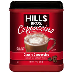 Hills Bros cappuccino mug with frothy top for a café-style experience at home.