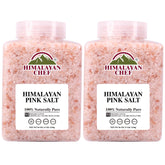 Himalayan Chef coarse pink salt two-pack packaging for cooking and grinder refills