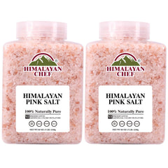 Himalayan Chef coarse pink salt two-pack packaging for cooking and grinder refills