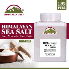 Close-up of Himalayan Chef coarse salt crystals with natural luster.
