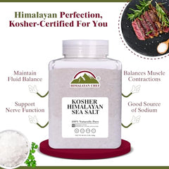 Himalayan Chef Kosher Sea Salt 5 lb jar on counter for everyday seasoning