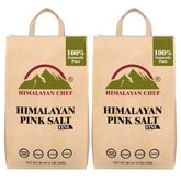Himalayan Chef pink salt fine grain 10 lbs packaging ideal for kitchen prep