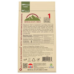 Himalayan Chef pink salt fine grain pour for table seasoning and mineral-rich flavor.