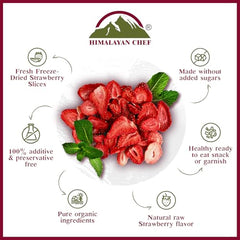 Himalayan Chef freeze-dried strawberries close-up showing texture