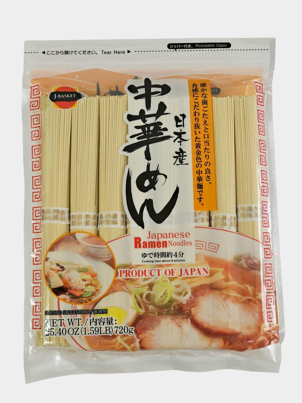 Hime J-Basket ramen packfront, 720g, ideal for quick, satisfying weeknight meals.