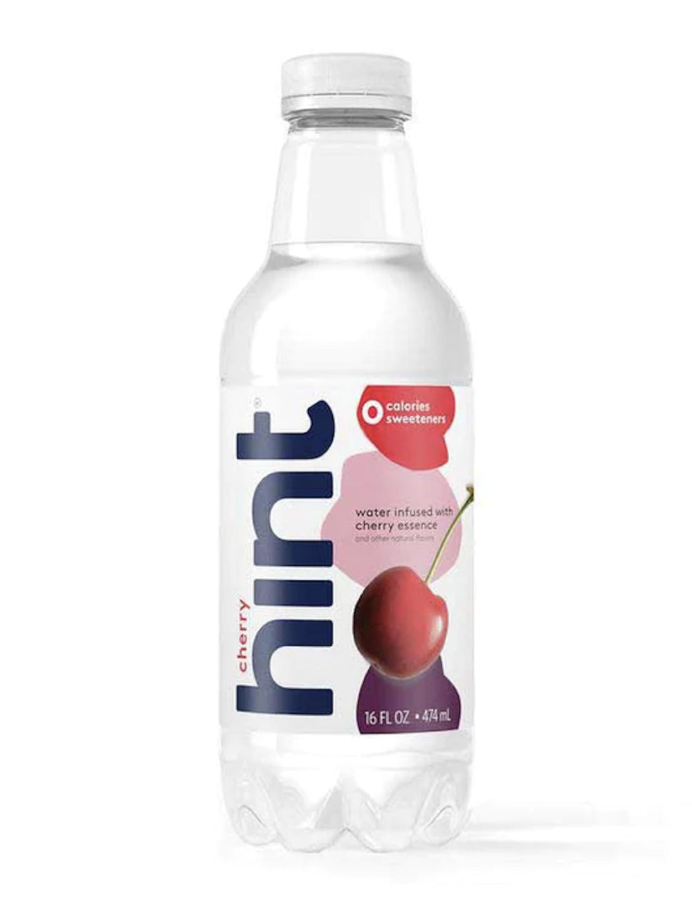 Hint Cherry flavored still water bottle front for on-the-go hydration.