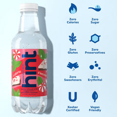 Hint water is poured into a glass to reveal clean, fruit-infused taste