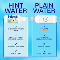 Hint purified water bottle with apple label showcases clean hydration.