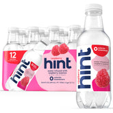Hint Raspberry fruit-infused water bottle front with zero sugar label