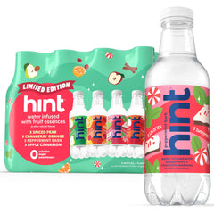 Hint Winter Variety Pack bottles show zero-sugar hydration for on-the-go refreshment