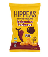 HIPPEAS Bohemian Barbecue pouch shows a protein-packed, plant-based snack option.