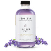 HipStirs Lavender Haze Syrup bottle on a bar, ready for quick cocktails