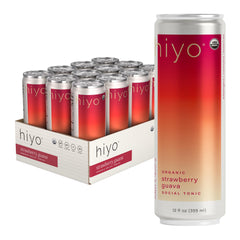 HIYO Strawberry Guava Social Tonic bottle, refreshing pick-me-up for social moments