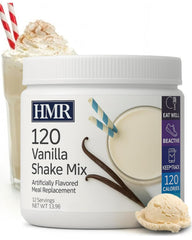 HMR 120 Vanilla Shake bottle showing a convenient on-the-go meal replacement